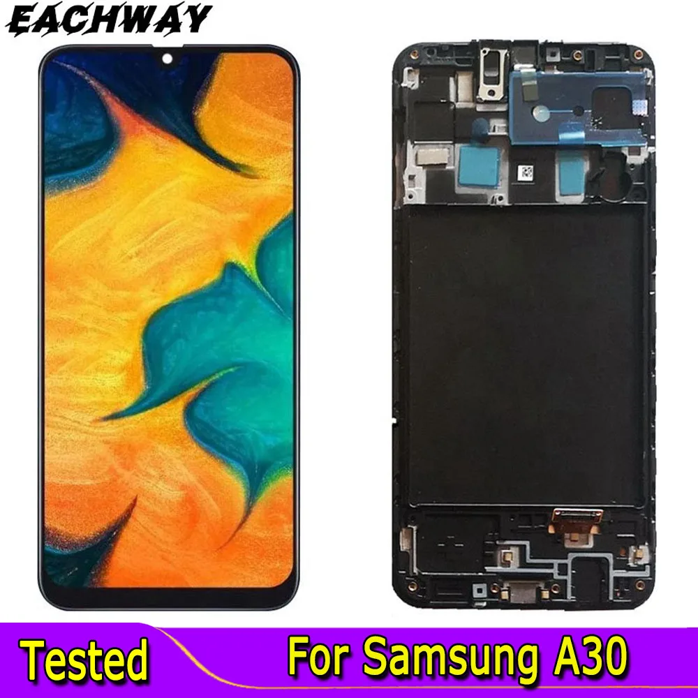 For SAMSUNG GALAXY A30 A305 Display A305F A305FD Touch Screen Digitizer Assembly For Samsung A30 LCD A305 With Frame + Tools