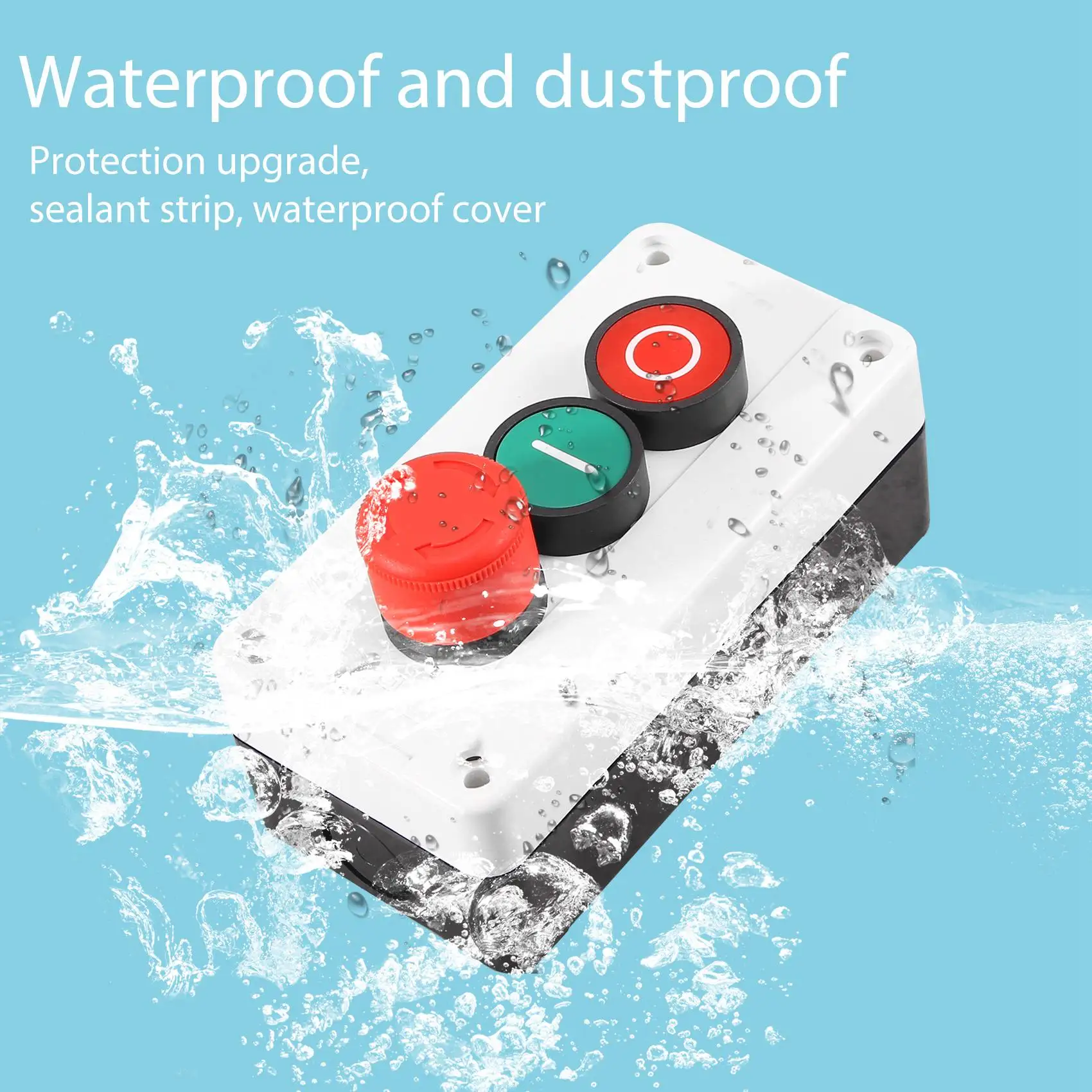 NC Emergency Stop NO Red Green Momentary Push Button Switch Station 600V 10A