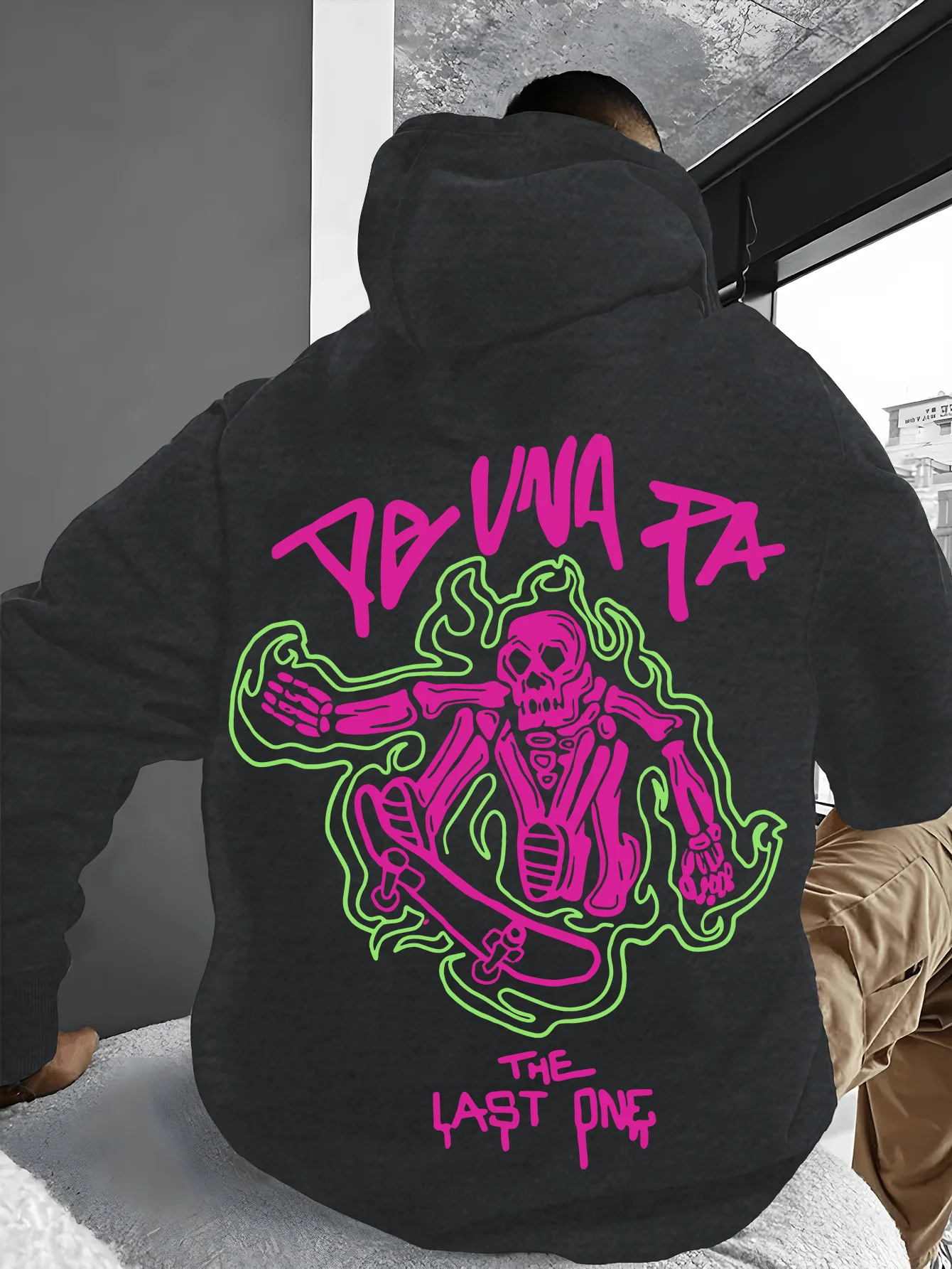 

Rose Red Letter Graphic Print Autumn and Winter Men's and Women's Hoodies Casual Loose Outdoor Street Sports Training Brand