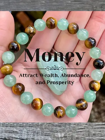 Money Good Luck Bracelet Green Aventurine Tiger Eye Stone Healing and Decompression Bracelet