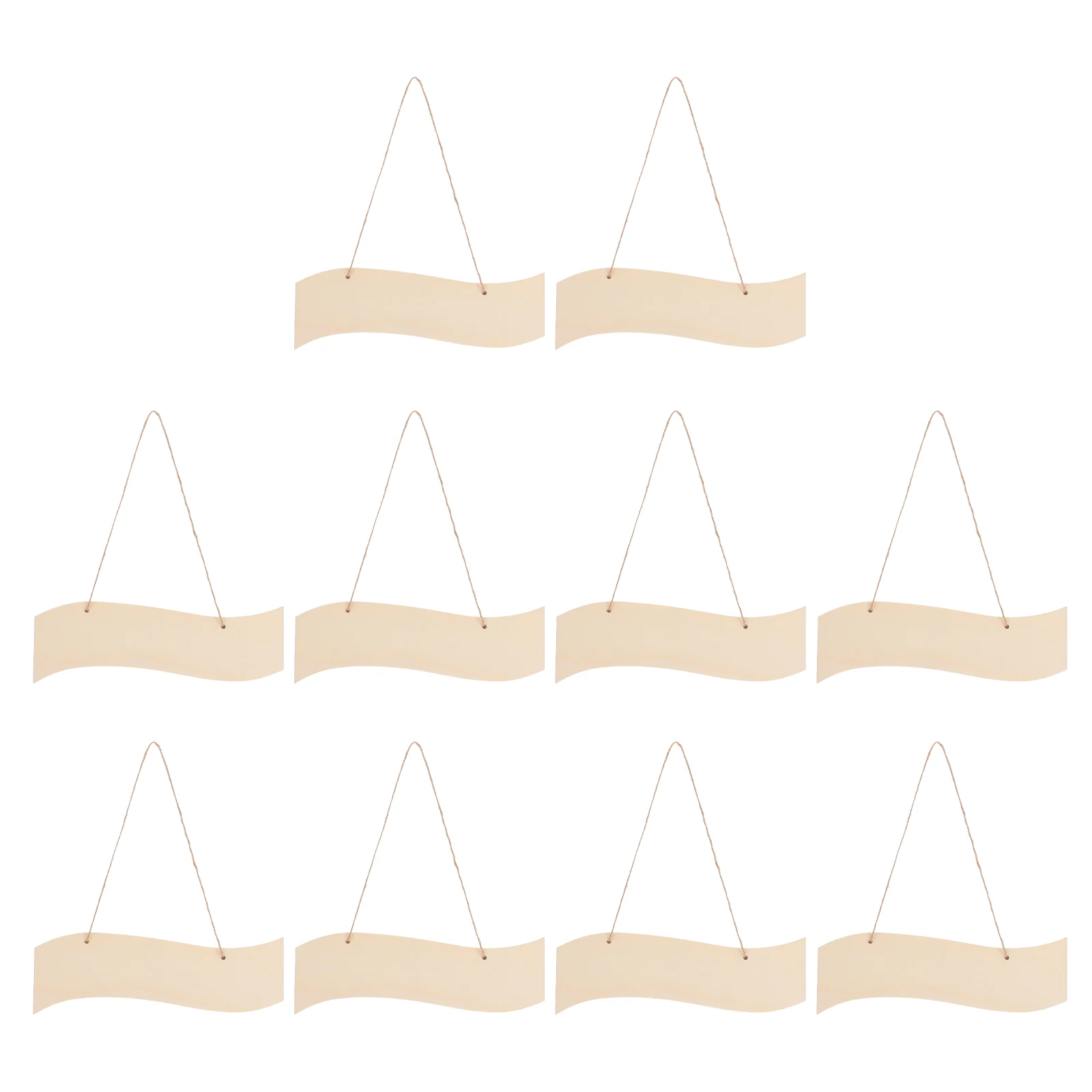 ป้ายไม้ตกแต่ง 10 ชิ้น ป้ายแขวนเปล่า สไตล์ธรรมชาติ งานฝีมือ DIY ศิลปะติดผนัง ตกแต่งบ้าน สำนักงาน ป้ายไม้ งานฝีมือ DIY