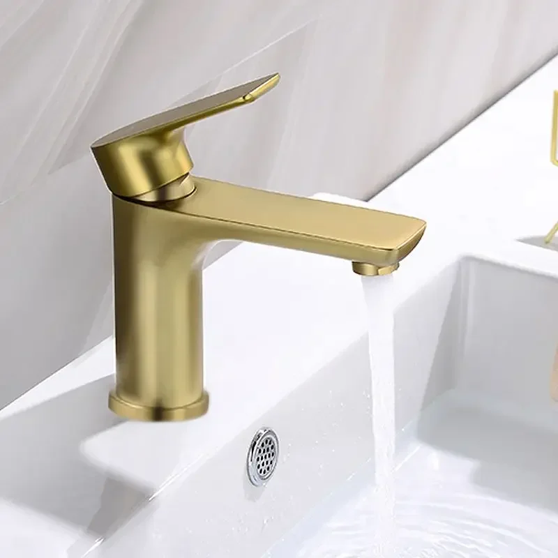 

304 stainless steel washbasin faucet hot and cold bathroom washbasin heightened platform basin faucet kitchen bathroom sink