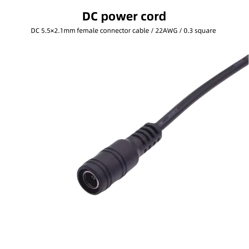 DC Power Cord 5521 12V Surveillance Power Cord Motor Connection Wire 22AWG 0.3 Square Round Wire