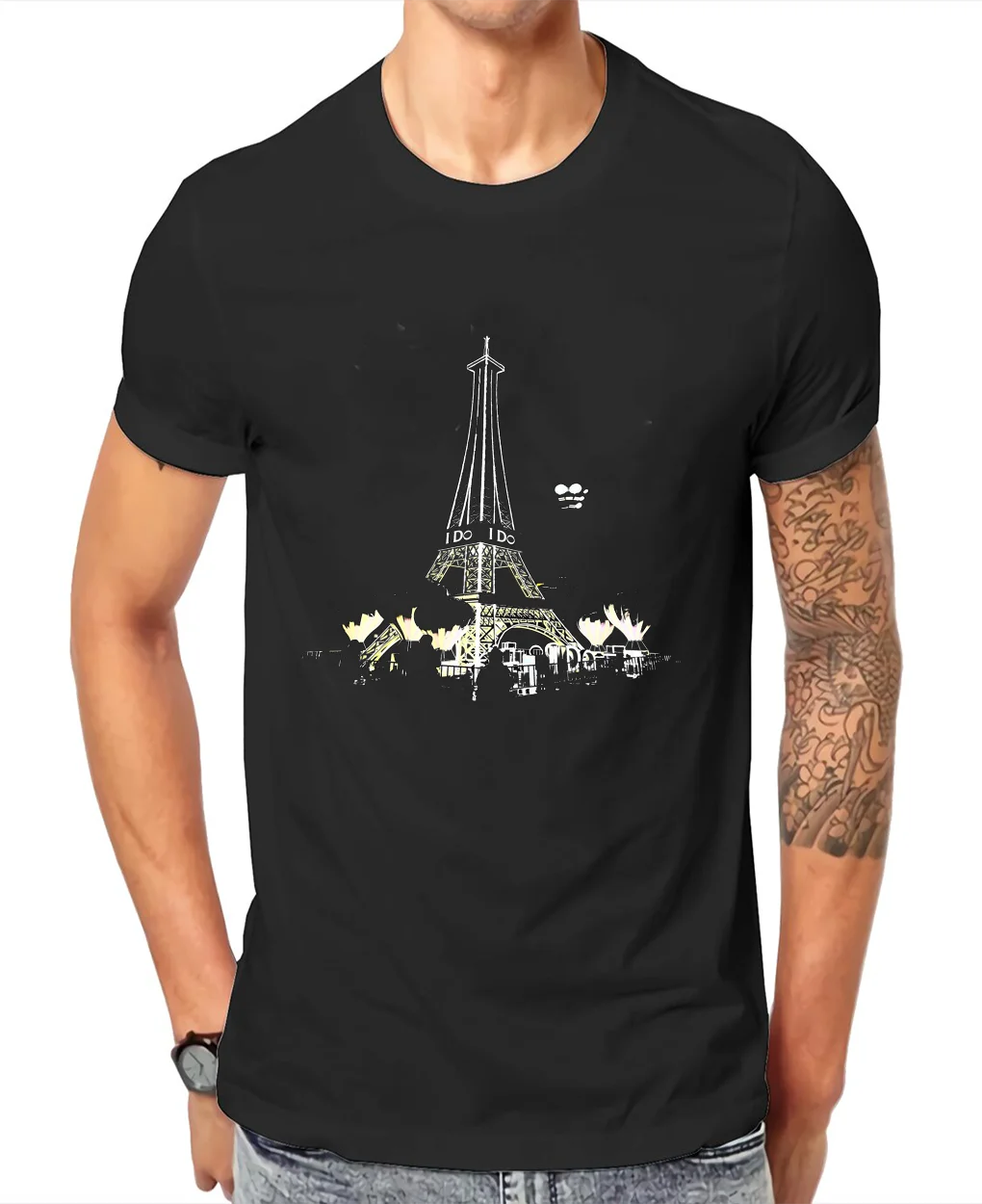 

Art on the move Eiffel Tower printed T - shirt, unlock a new outfit for urban exploration
