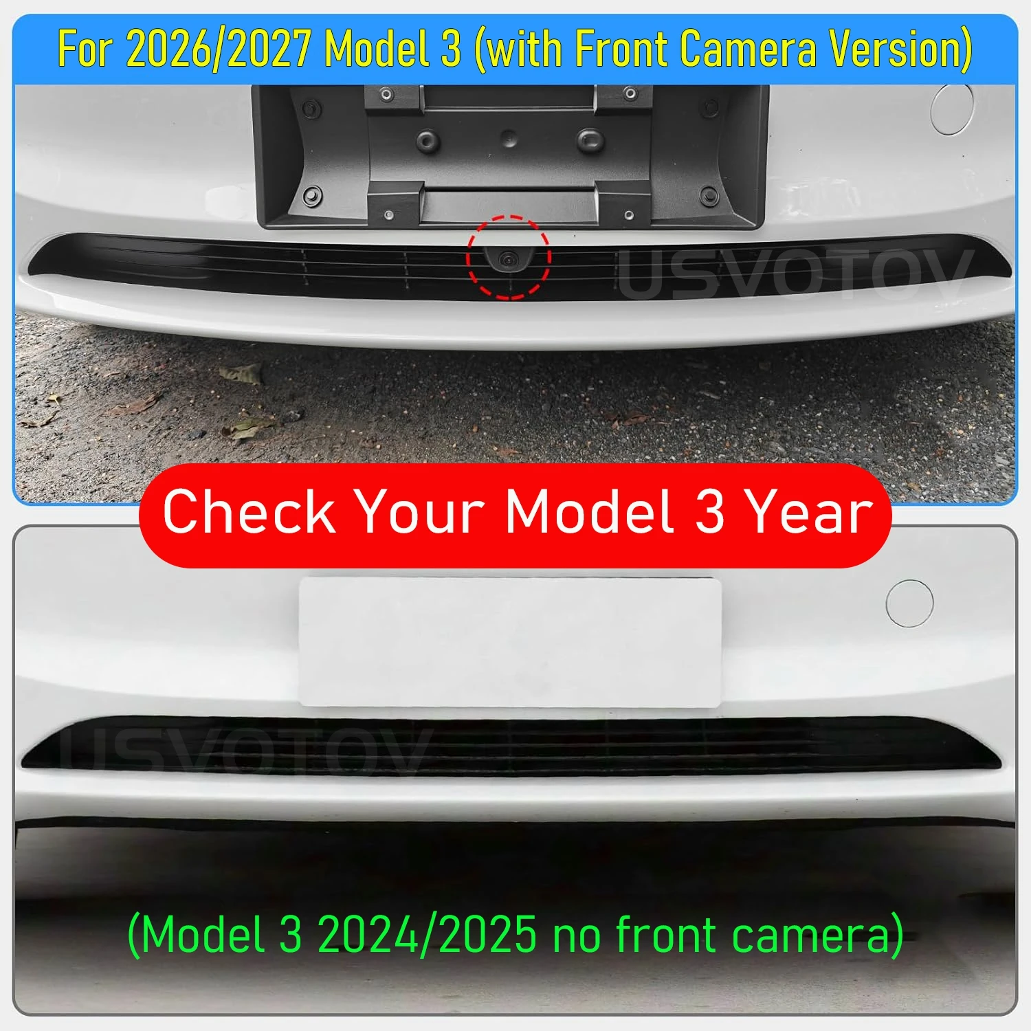 For Tesla Model 3 2026 2027 Front Bumper Grille Mesh Inserts Air Inlet Vent Cover Grill Guards Protector Anti-insect Accessories