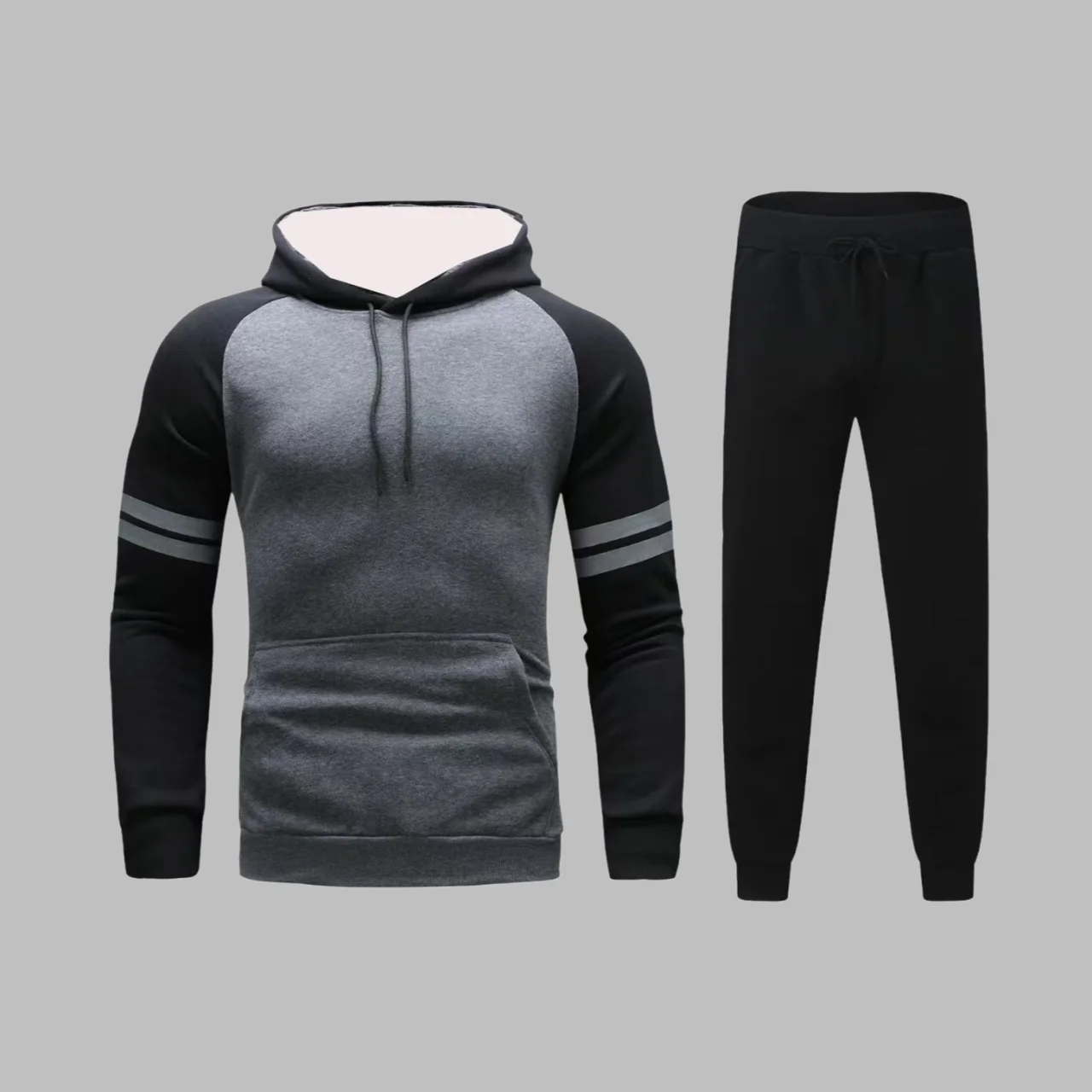 

Autumn and winter fashionY2Kmen's sportswear striped printed outdoor casual sportswear set street fashion oversized twopiece set