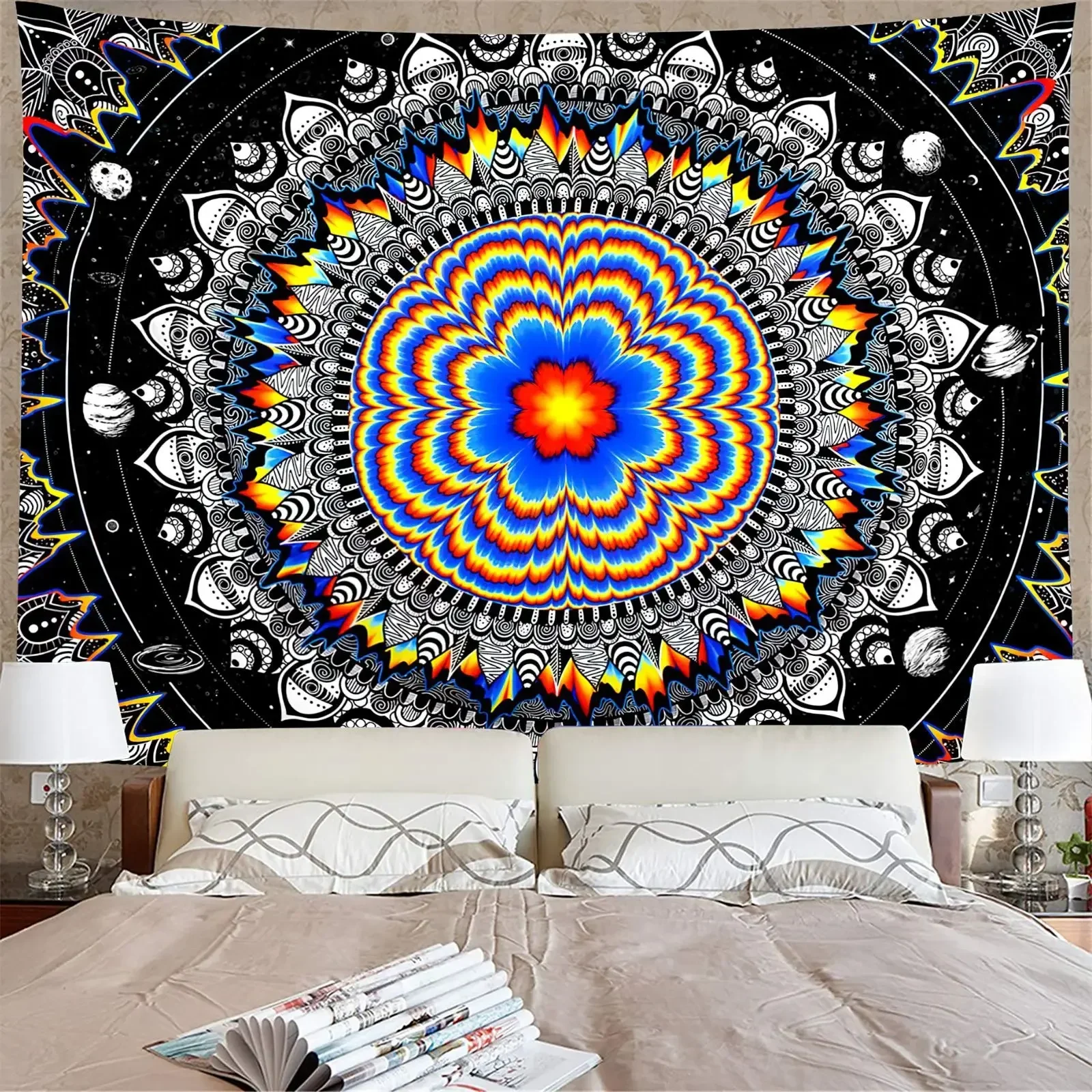 Permadani dinding Mandala Psyc - Home Decor Hippie ulasan dan harga