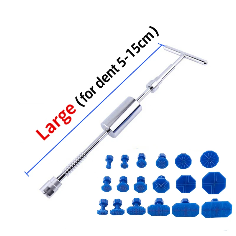 Universal Car Dent Puller Metal T Dent Repair Tool Auto Repair Sheet Metal Kit Slide Hammer Reverse Hammer Glue +18pcs Glue Pull