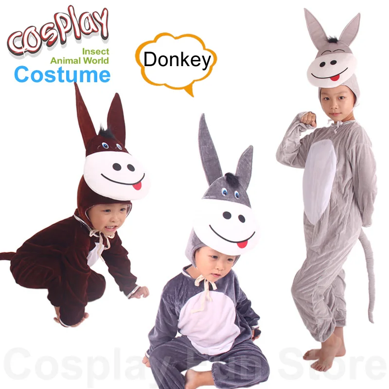 

Donkey Cosplay Costumes Kids Drama Performance Clothing Cartoon Animal Shapes Jumpsuits Children's Holiday Party Dancing Dress