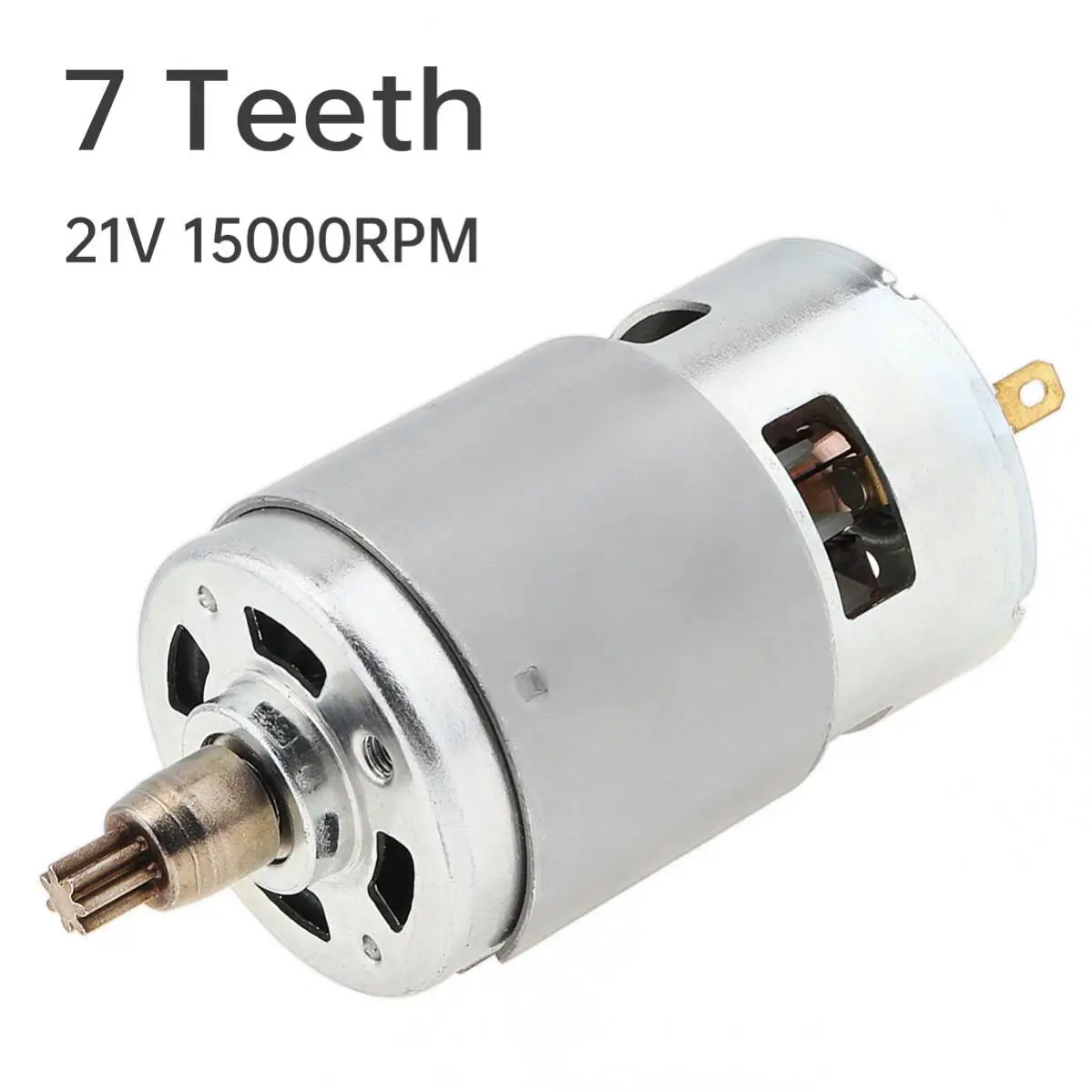 7 Teeth RS775 DC Motor 21V 15000RPM High Speed Large Torque Micro Motors for Cordless Drill / Electric Wrench, 7 Teeth DC Motor