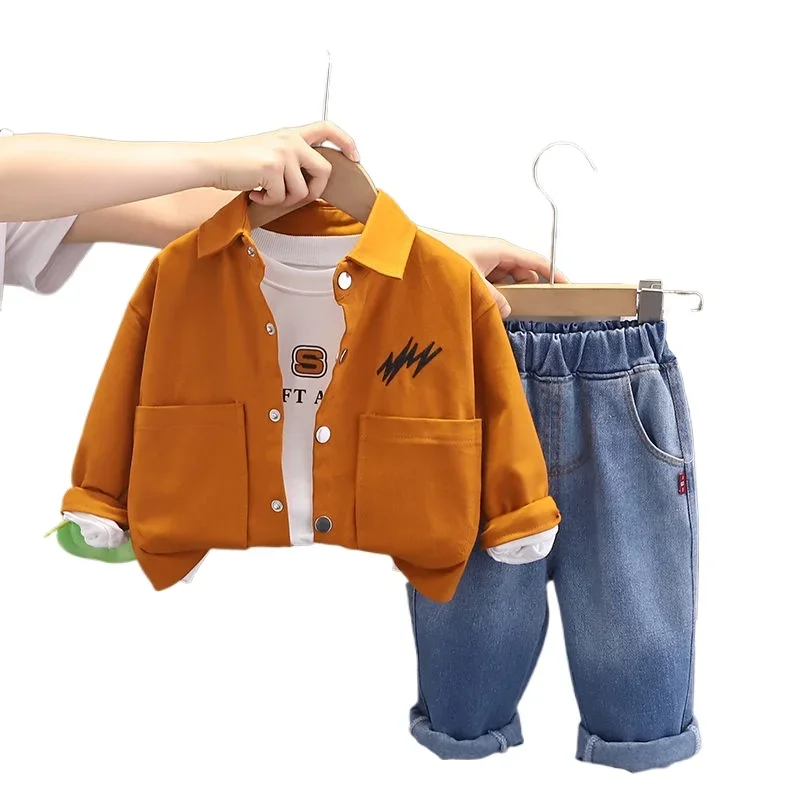 

3pc/sets Infant Cotton Tracksuits 0-5 Years New Spring Autumn Children Boys Clothes Kids Clothing Suit Jacket Coat shirt Pants