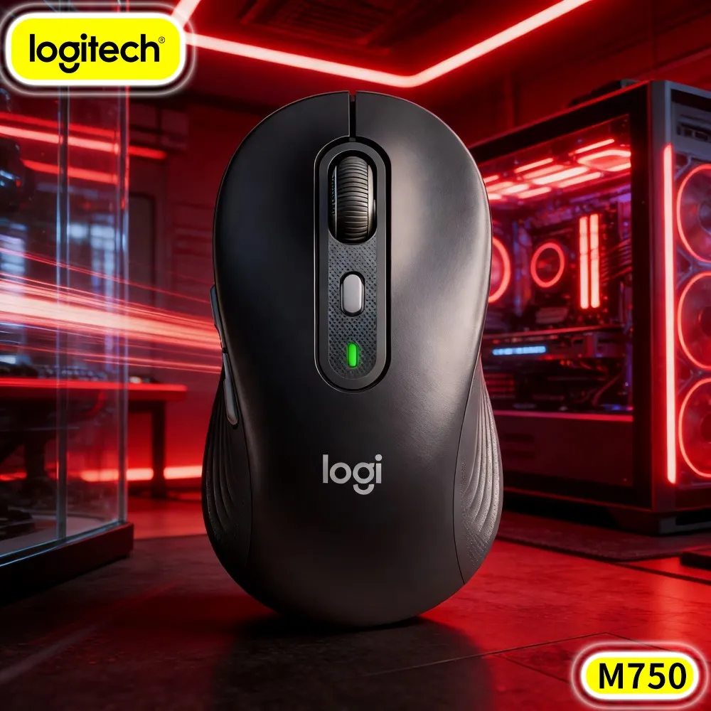 Ergonomic M750 Signature Mouse - 4000 DPI, 3-Device Sync, Rubber Grips, 24-Month Battery, Business Pick