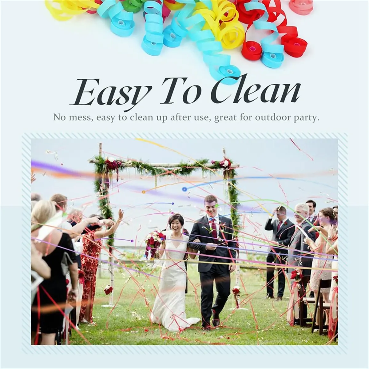 ABJS 10Pack Colorful Streamer Poppers,No Mess Multi-Color Paper Crackers,Hand Throw Confetti Streamers for Birthday,Wedding