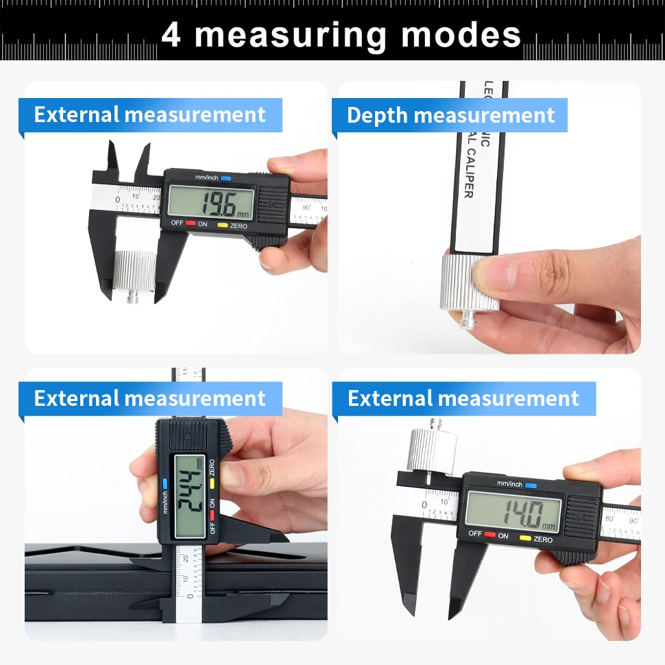 هيلدا الورنية الفرجار الرقمي 150 مللي متر الفرجار الرقمي الإلكتروني 6 بوصة LCD ميكرومتر أداة قياس