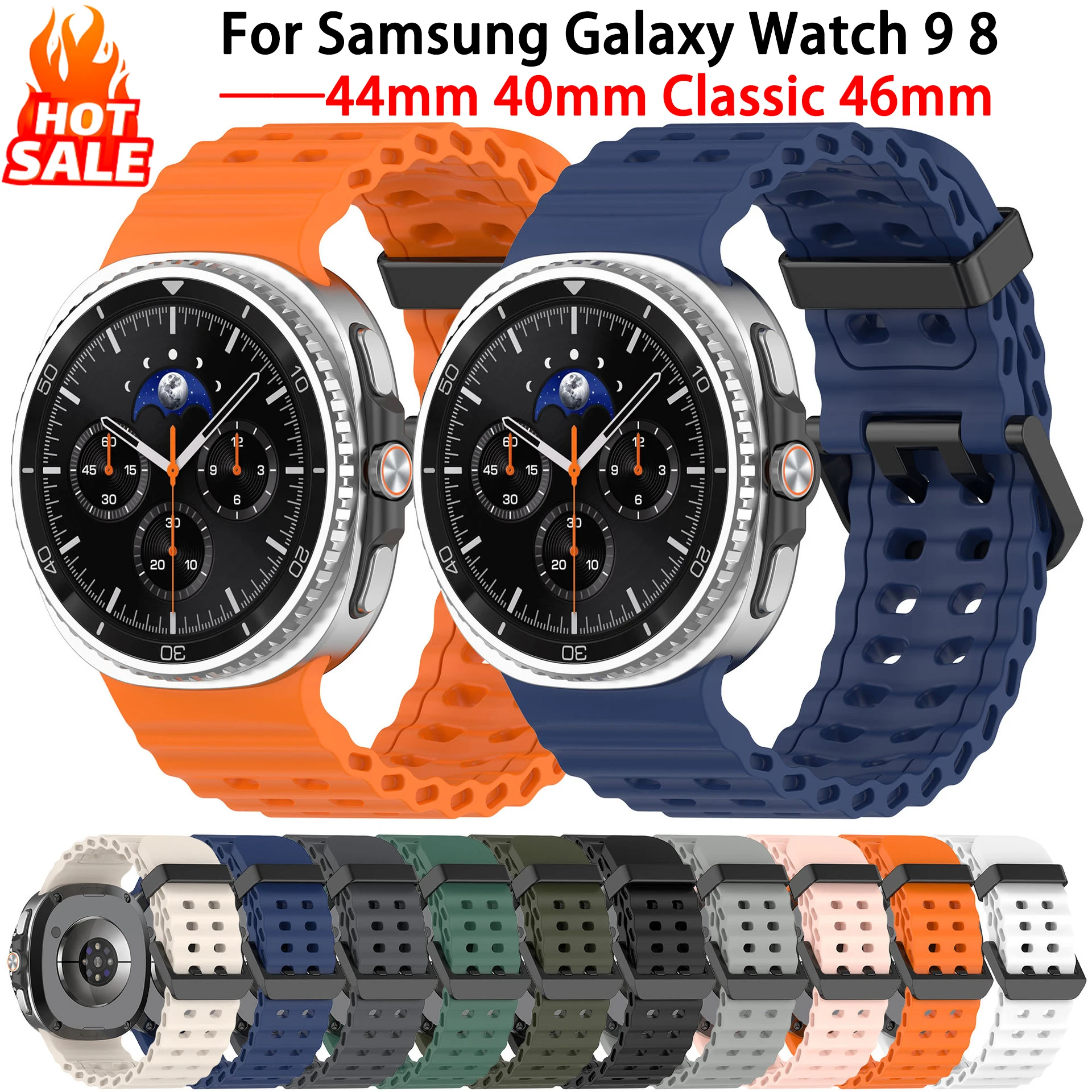 Ocean Band for Samsung Galaxy Watch 9 8 44mm 40mm Classic 46mm Sports Breathable Correa Bracelet Galaxy Watch 9 8 Series Strap