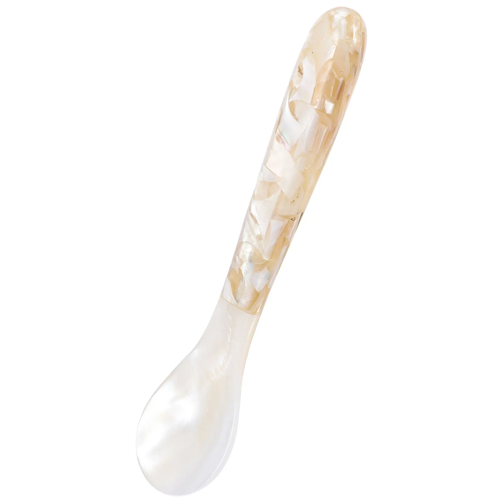 Floral Shell Spoon Smooth Surface Easy Clean Home Dessert Caviar Serving Utensils Decorative Tableware