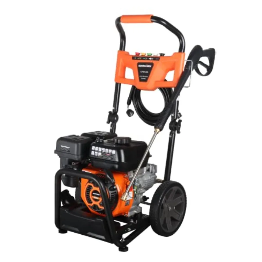 

Газовая складная мойка высокого давления GPW3200, 3200 PSI и 2,5 GPM, с баком для моющего средства и набором из пяти насадок, компактная и складная