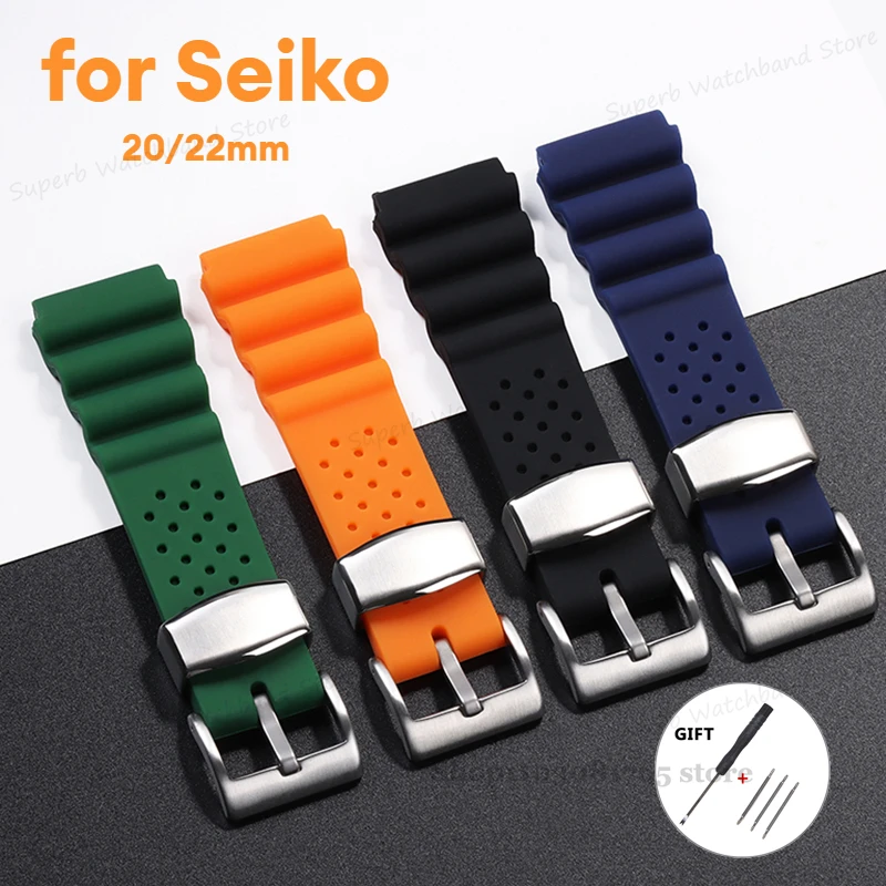 

Soft Silicone Watch Band for SEIKO Skx007 Skx009 Abalone 007 20mm 22mm Diving Men's Sports Strap Waterproof Resin Bracelet