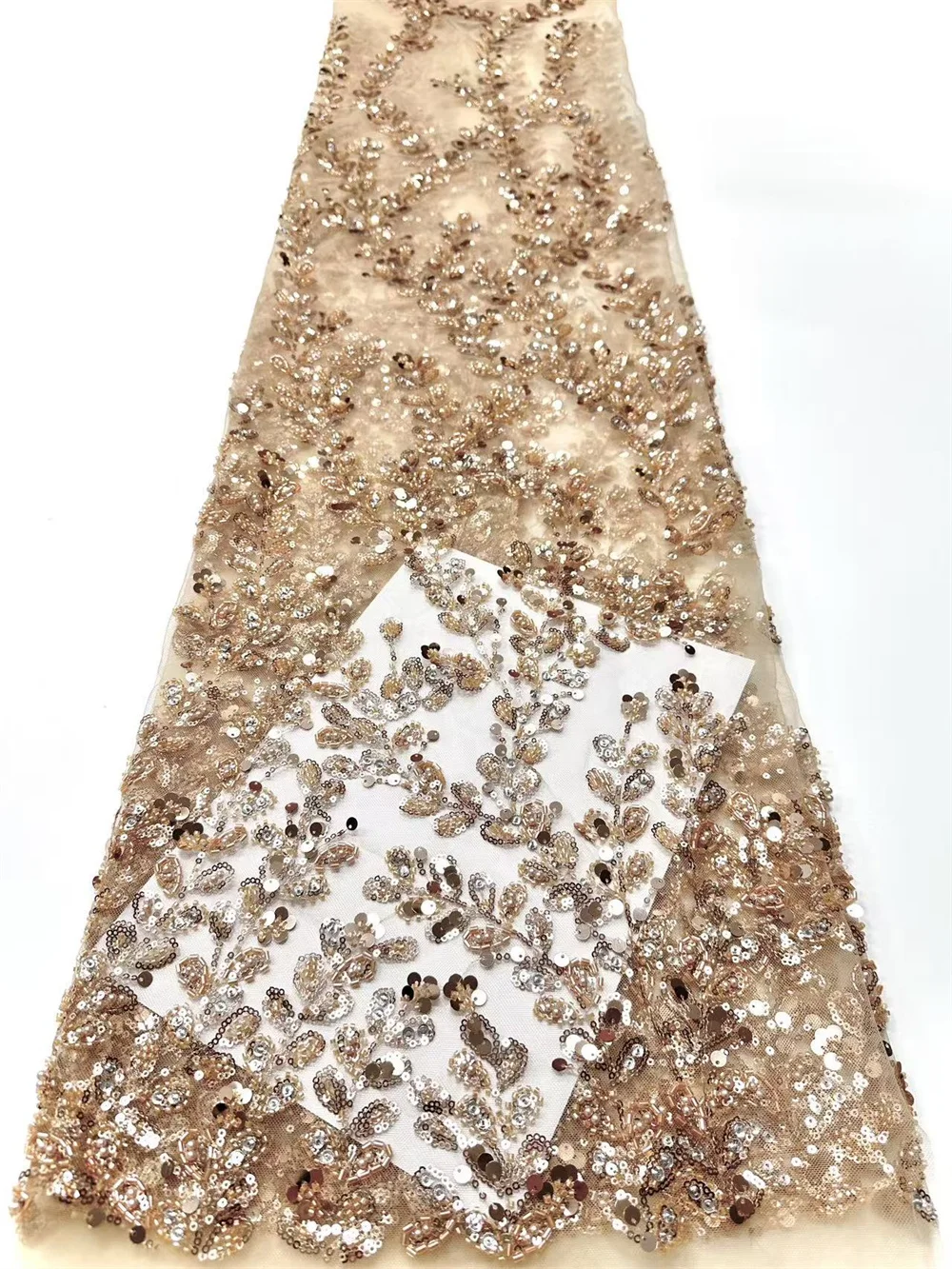 African Nigerian Groom Sequins Beads Lace Fabric 2025 High Quality Green Sequence Pearls French Mesh Bead Lace For Sewing H127-1