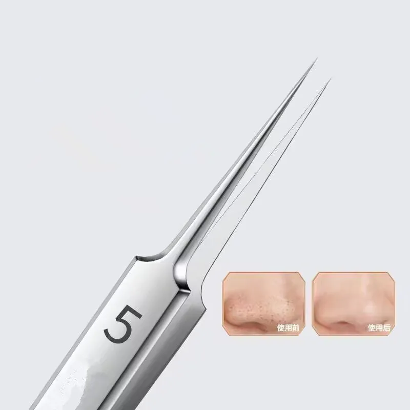 8 قطعة مجموعة أدوات إبر حب الشباب من الفولاذ المقاوم للصدأ-مزيل الرؤوس السوداء ومجموعة ملاقط لتنظيف مسام الوجه أدوات العناية بالبشرة المحمولة #2