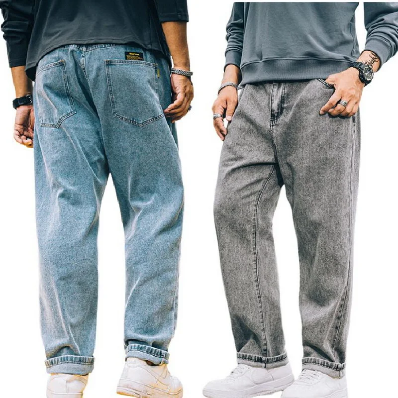 Man Loose Baggy Jeans Hiphop Skateboard Denim Pants Spring  Autumn Loose Trousers  Size 28-48