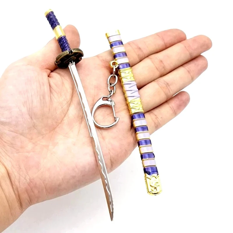 15 سنتيمتر/5.9in البسيطة أنيمي الطرفية المفاتيح رورونوا زورو كاتانا مع أداة غمد المعادن السيف مشبك سلاح نموذج الحرفية لعبة الهدايا #5