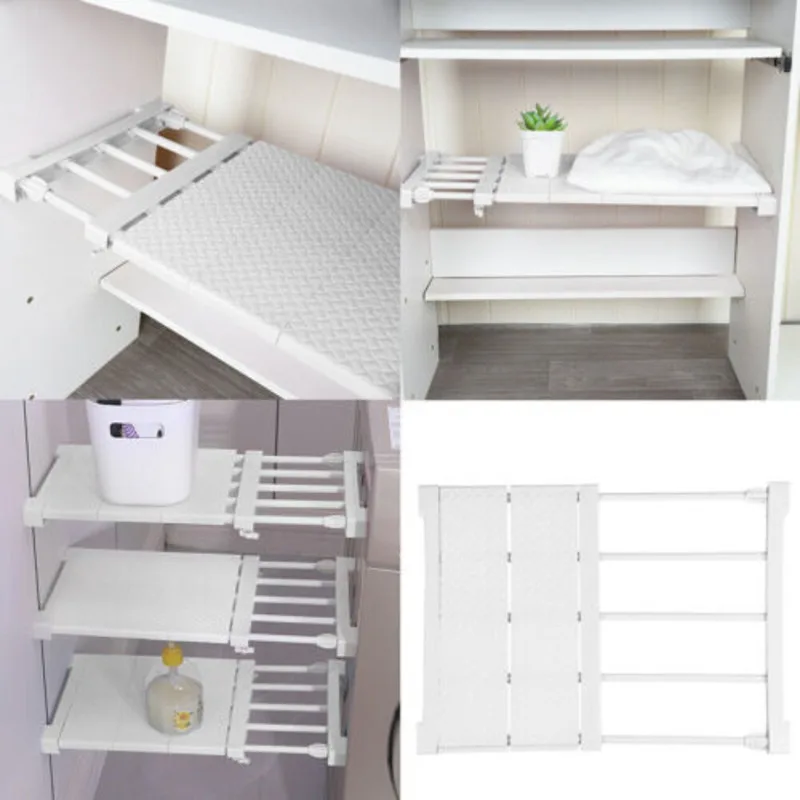 Extendable Closet Organizer Cupboard Divider Shelf Cabinet Storage Rack Holder