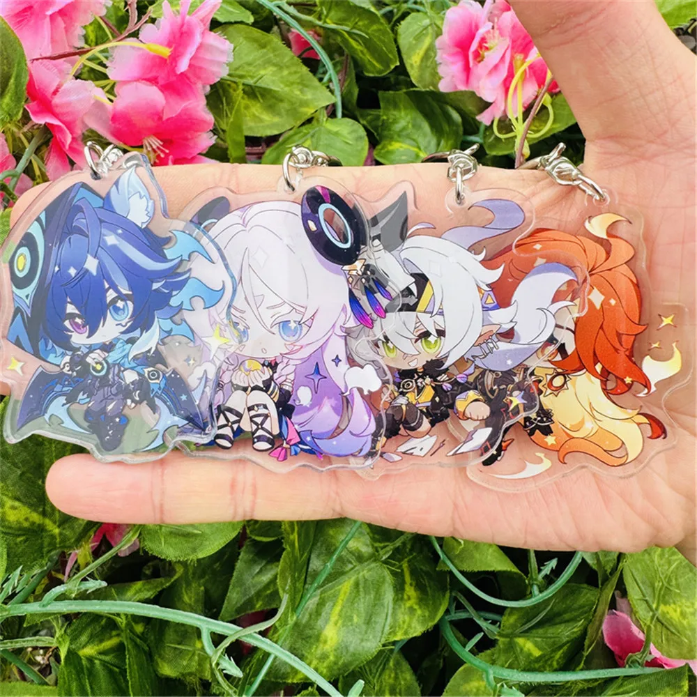 Jogo genshin impactoansan xilonen citlali chasca mavuika cosplay traje chaveiro acrílico chaveiro pingente prop