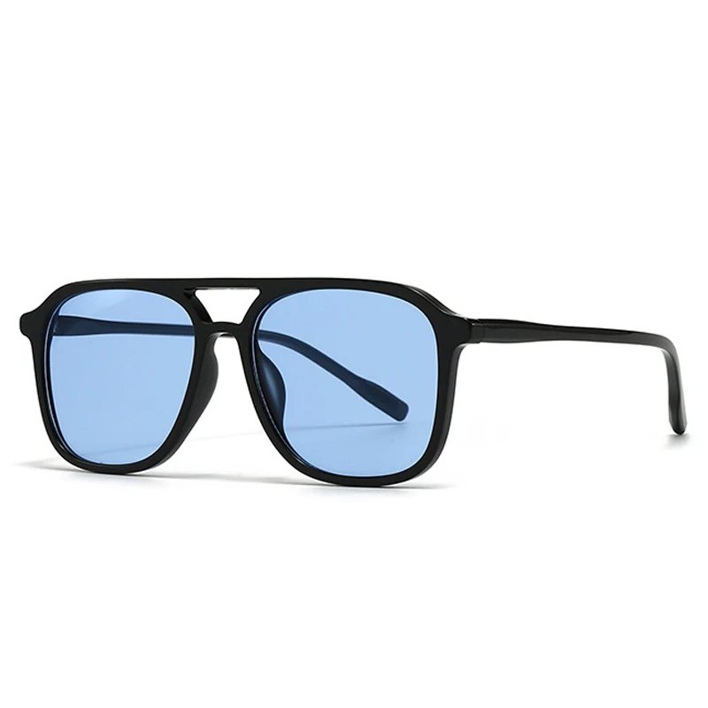 SO&EI Retro Doppel Brücken Männer Quadratische Sonnenbrille Mode Blau Grün Shades UV400 Frauen Trend Gradienten Sonnenbrille