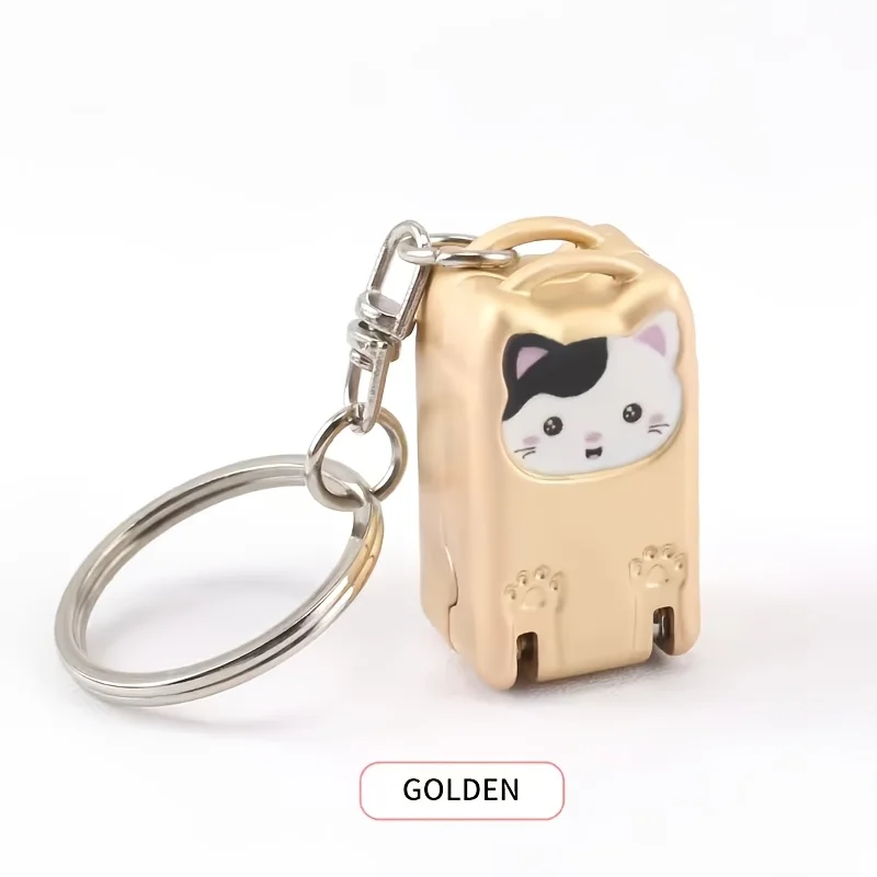 1pc Exquisite Kitten Keychain Foldable Nail Clipper - Stainless Steel Rotary Toenail & Fingernail Manicure Trimmer