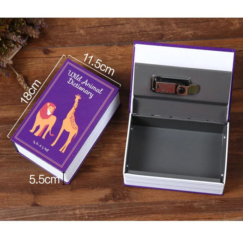 Simulated book secret storage box Lock paper money deposit box Put mobile phone safe Store decorative Password Box