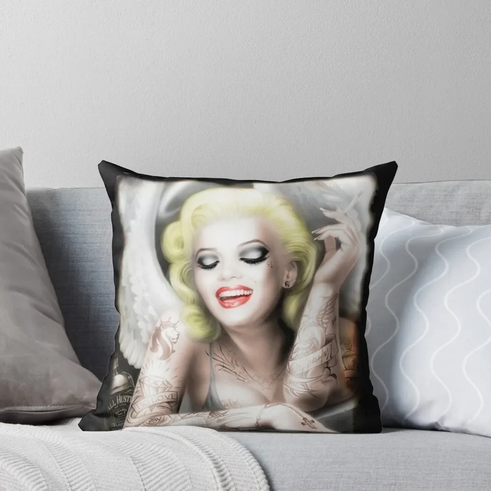 

M.M.Glammed Tattoo Angel Throw Pillow Decorative Sofa Cushion pillows decor home ornamental pillows Pillow