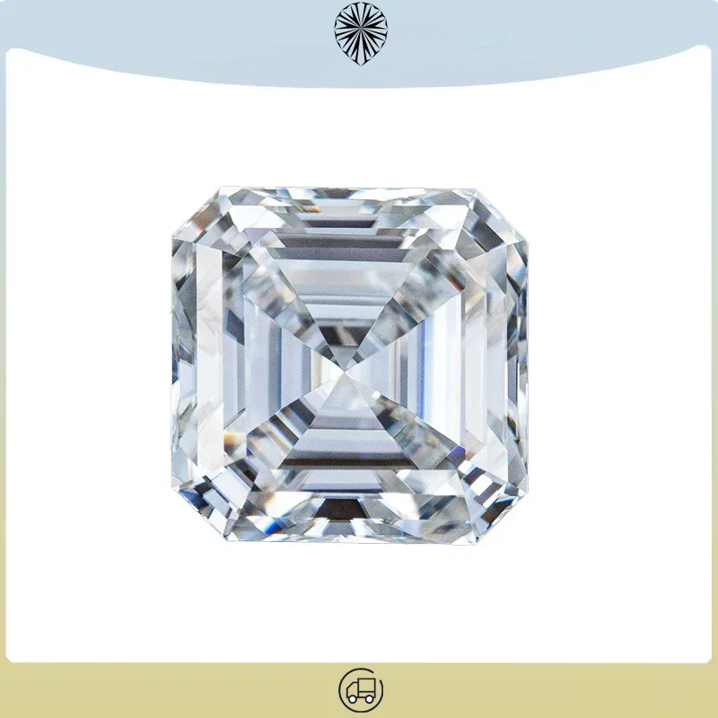 

Top D VVS1 Moissanite Loose Stone Asscher Cut Advanced Jewelry Rings Earring Material Pass Diamond Tester with GRA Certificate