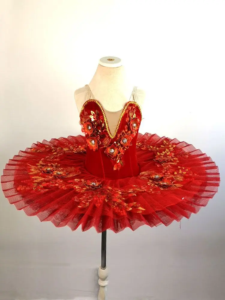 Ballet Tutu profissional para meninas e mulheres, traje de bailarina para meninas, roupas de palco, dança do Lago dos Cisnes, chinoiserie chinesa, vermelho e azul