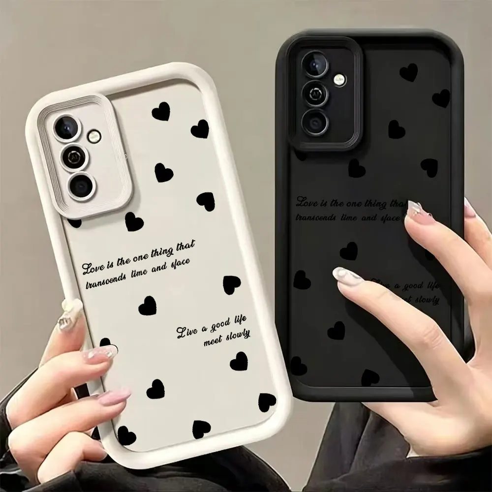Heart Pattern Soft TPU Phone Case For Samsung Galaxy S26 S25 S24 S23 S22 S21 Note 20 Ultra Plus FE 5G Anti-Drop Silicone Cover