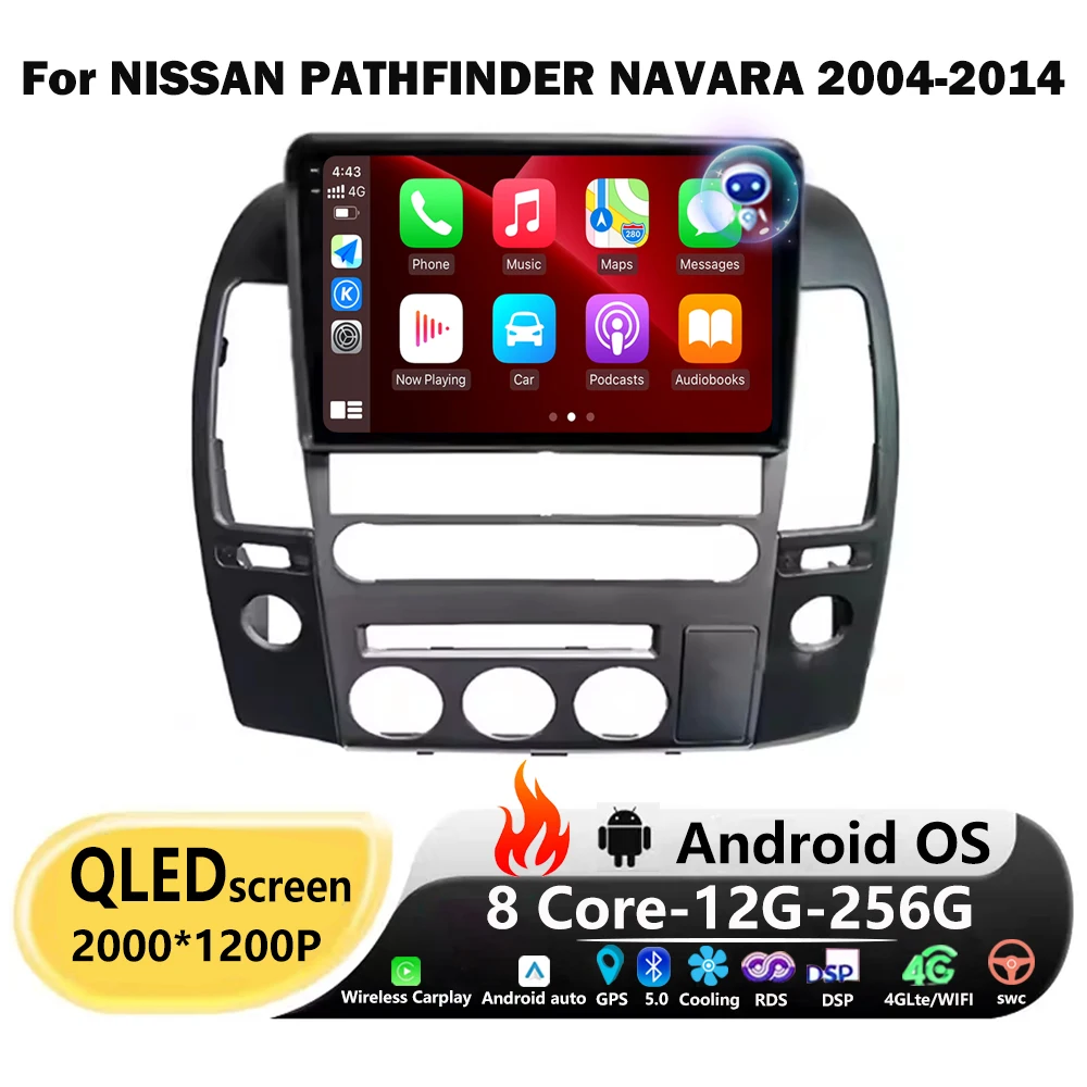 

9'' For NISSAN PATHFINDER NAVARA 2004 2005 2006 2007 - 2014 GPS Navigation Car Radio Multimedia Player Wireless Carplay BT DSP