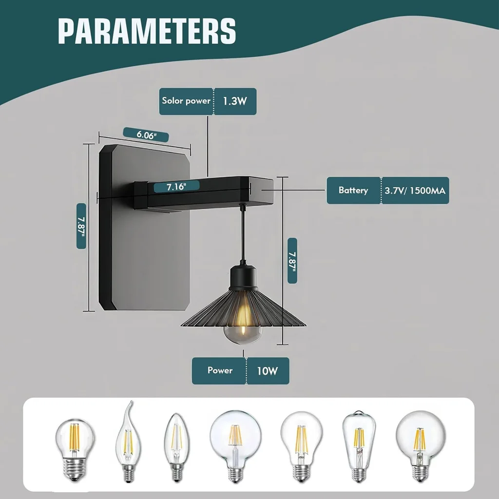 Hanging Wall Lantern Anti-Rust Solar Powered Waterproof Long Endurance Tool-Free Installation Portability for Garden Patio Porch