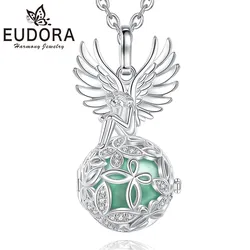 Eudora New Harmony Ball 16mm Winged Angel Girl Cage Pendant Necklace Angel Caller Personality Fashion Jewelry For Pregnant Women