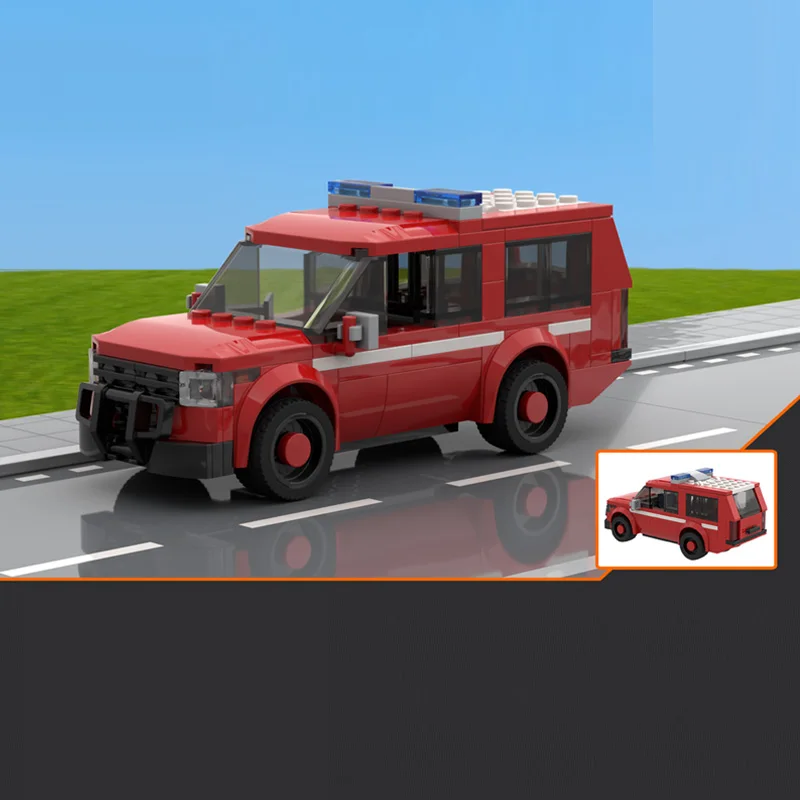 City Car Model MOC Building Bricks C15 Fire Sport Utility Vehicle Modular Technology Children Holiday Gifts Assemble Toys Suit