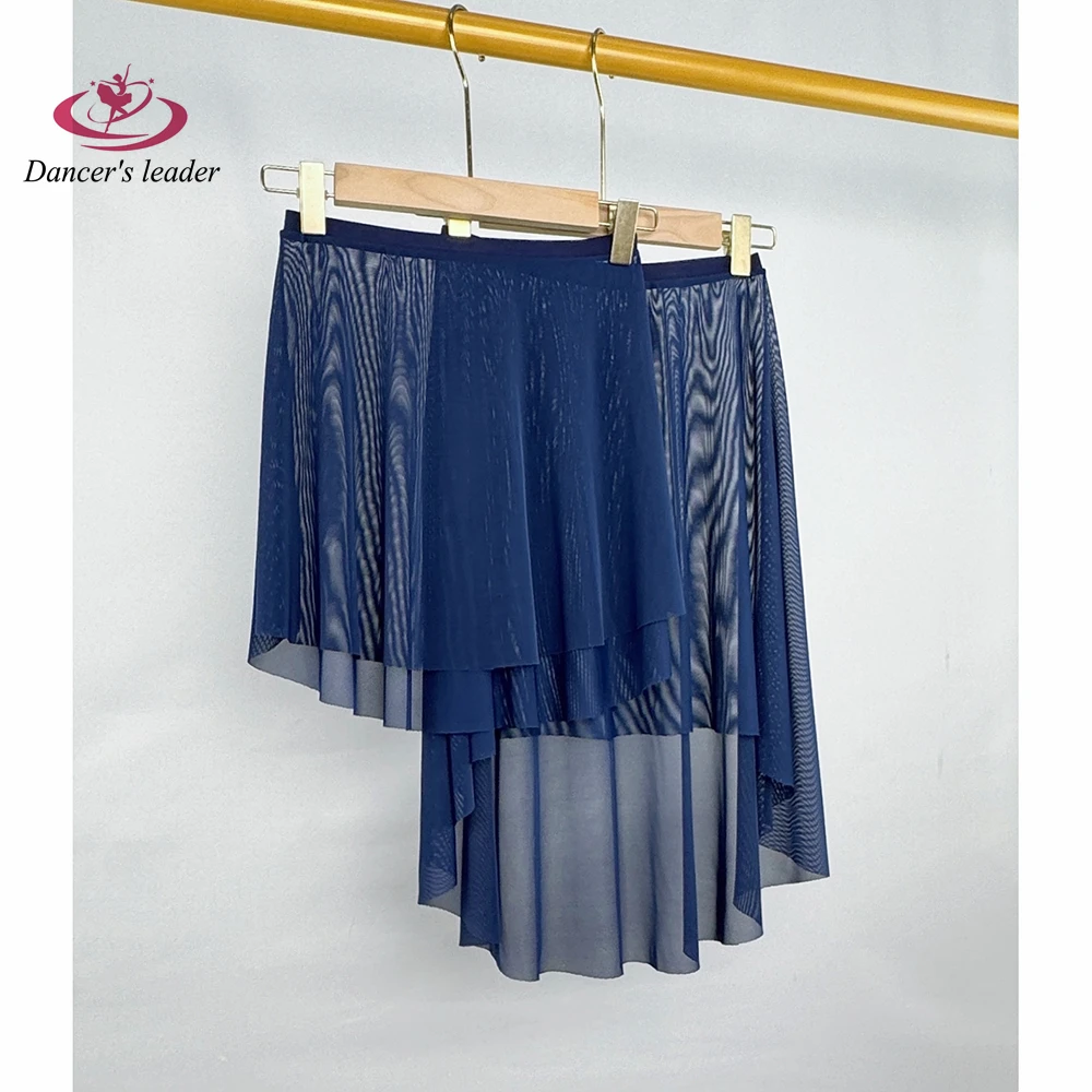 Jupe de Ballet en maille bleu foncé, jupe de danse, combinaison pour adulte, pratique de la fille, Mini jupe de Ballet, photo