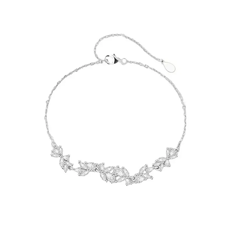 S925 sterling silver smile wisteria flower bracelet girls light luxury niche exquisite and simple