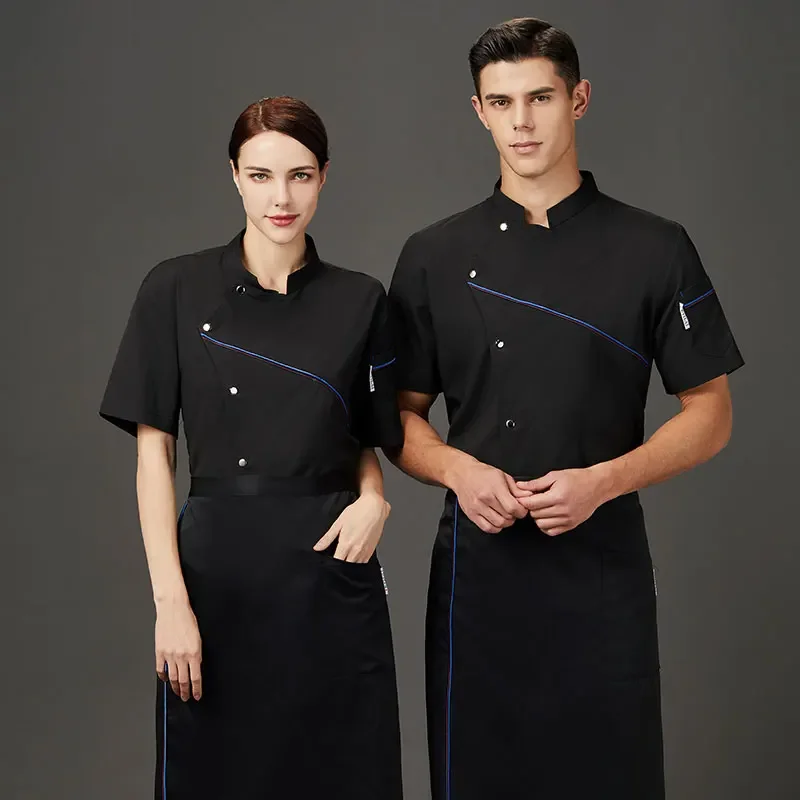 Ropa de Chef para hombre, uniforme de chef para mujer, ropa de cocinero, chaqueta de cocina profesional, camisa de Chef, ropa de cocina, uniforme de Hotel