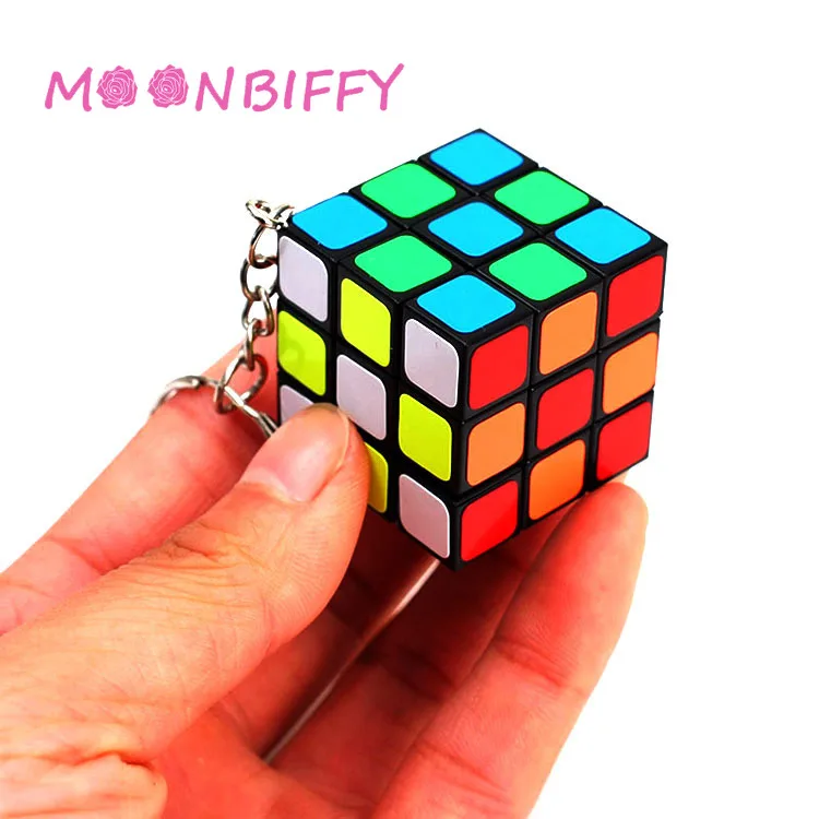 3x3x3 Mini magiczna kostka breloczek łamigłówka Puzzle breloczek z zabawką przezroczysty kolorowy stres prędkość magnetyczny neo Cube magiczna zabawka