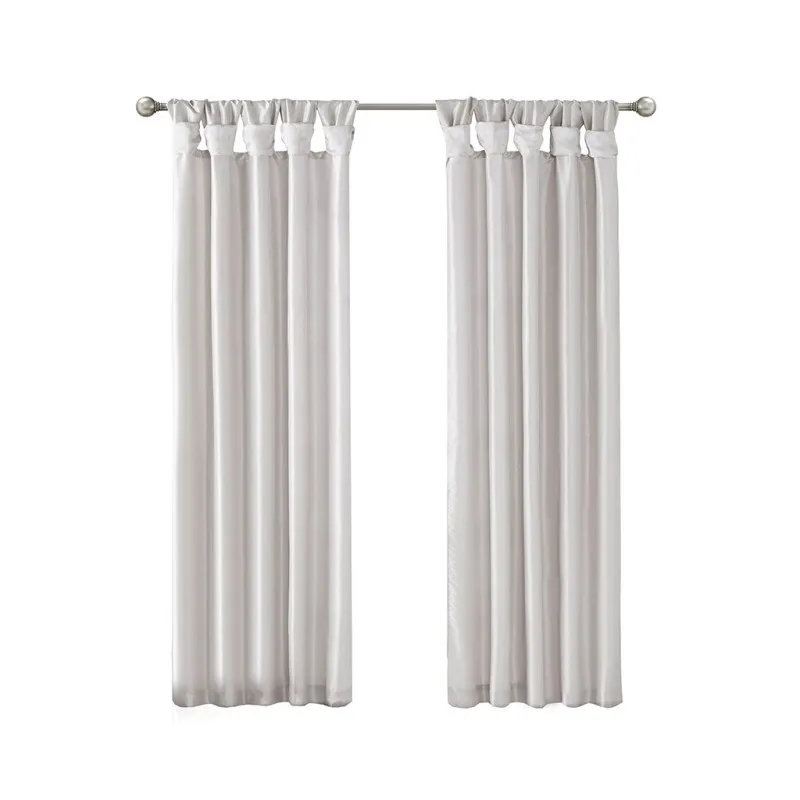 

Twist Tab Lined Window Curtain Panel Silver 50x84" Elegant Home Decor Curtain For Living Room Bedroom Window Treatment
