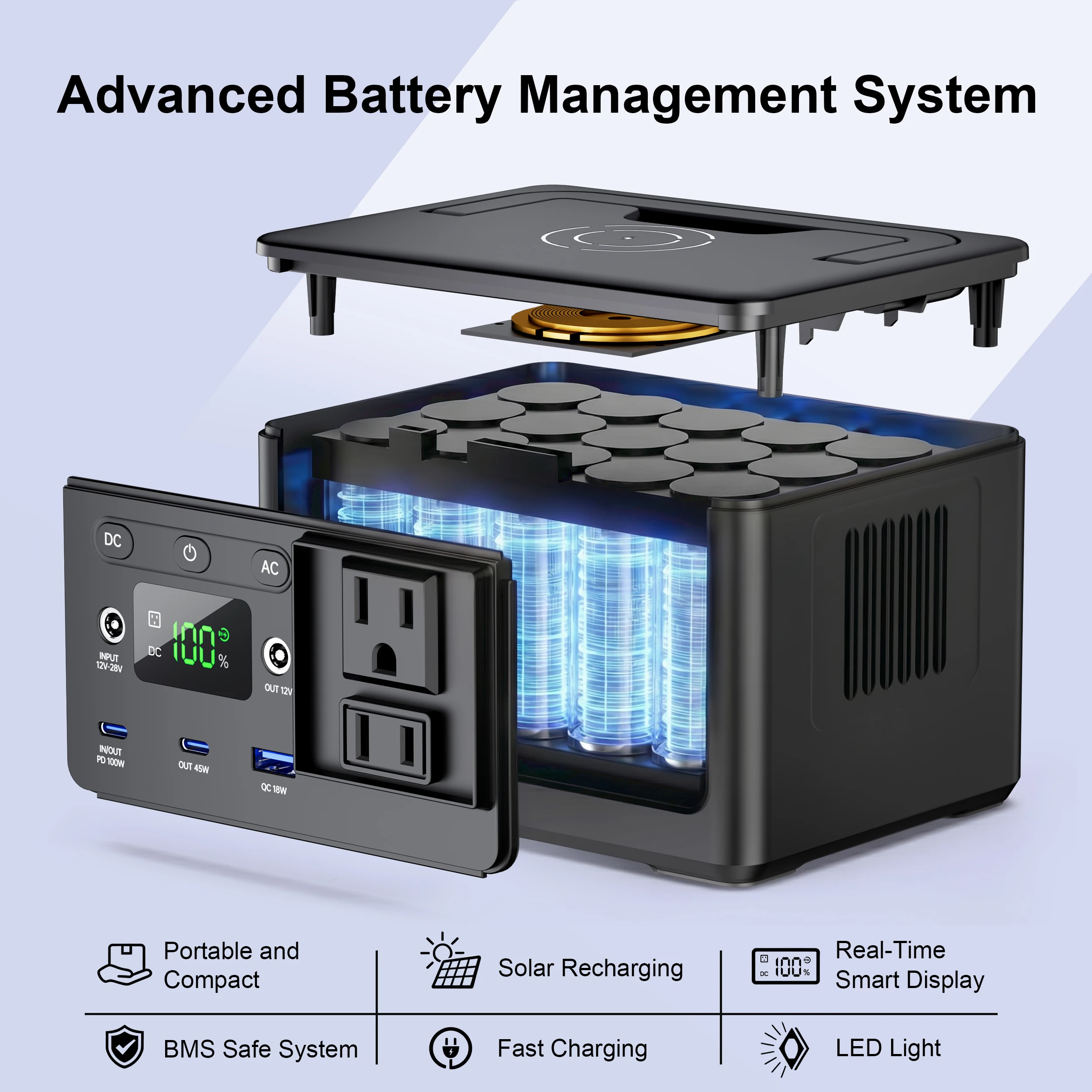 150W  350W 700W 1kW 2kW LiFePO4 Battery with Fast Charging Portable Power Station for Outdoor Camping  Emergency Power Supply