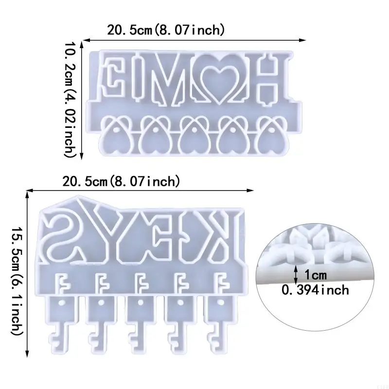 C1fe مفاتيح سلسلة منظم اللوحة قوالب السيليكون لجدار الراتنج الايبوكسي معلق قالب الراتنج