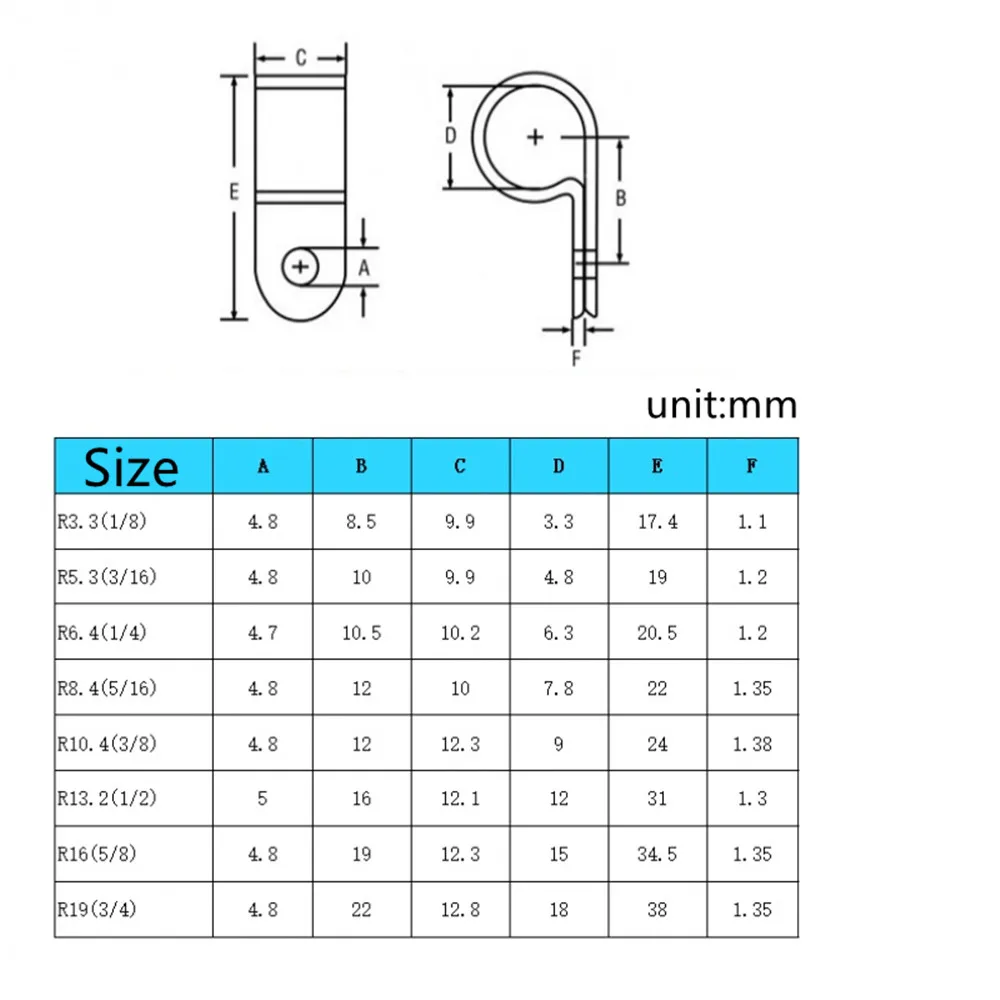 R Type Clamp Wiring Fixed Button Clip Cable Black Thickening Management Clip Line Deduction Insulation Plastic Wire Clamp