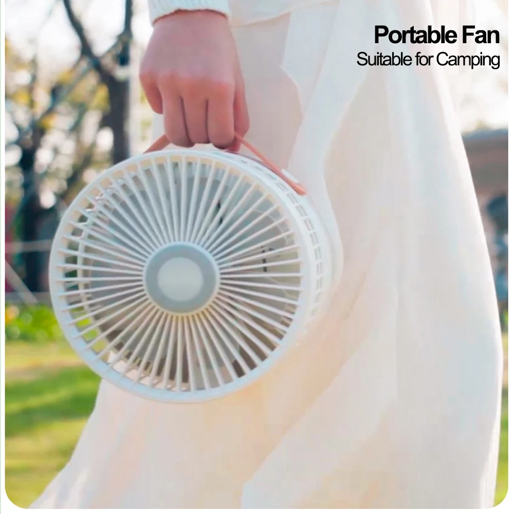 P1000 USB Wireless Camping Fan 7200mAh Portable Rechargeable Fans Ventiladores Para Casa Stand Cooler Table Ventilador for Tent