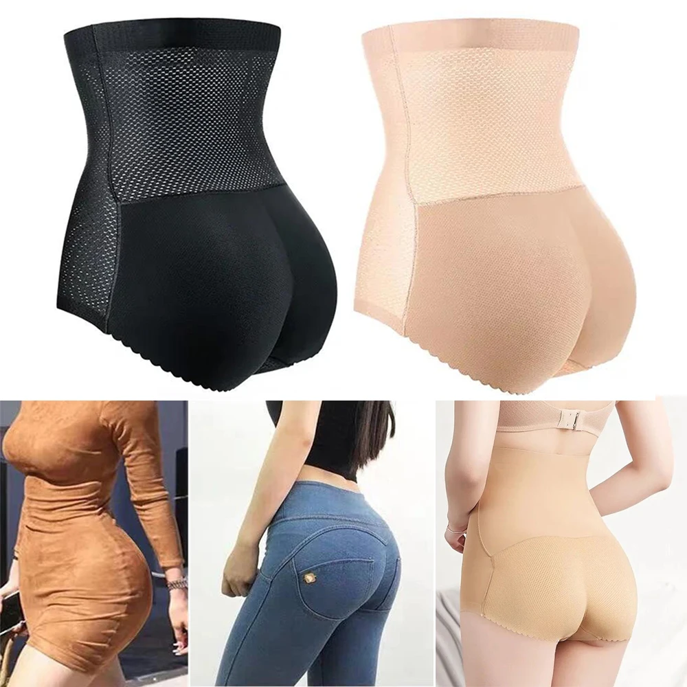 Panties Push Up Buttocks Large Hips Thin Waist Women Shaper High Waist Butt Hip Shapewear Fake Underwear With Filling Pad Butt