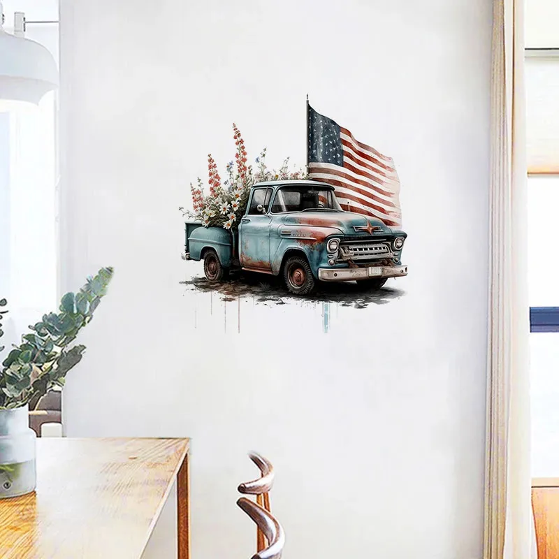 American Trucks Sticker Living Room sofa background decoration wallpaper for Home Decor  Wall Sticker Room Art Decals M879